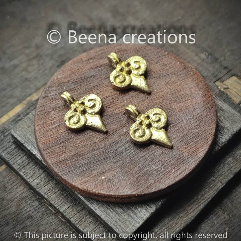 Tribal Leaf Brass Charms