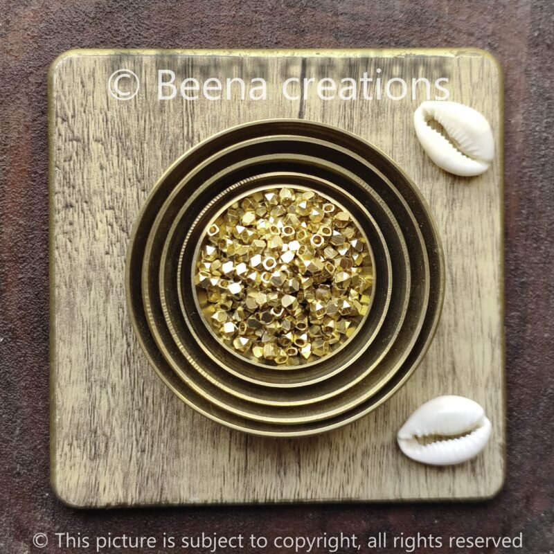 2.5MM Diamond cut Brass beads