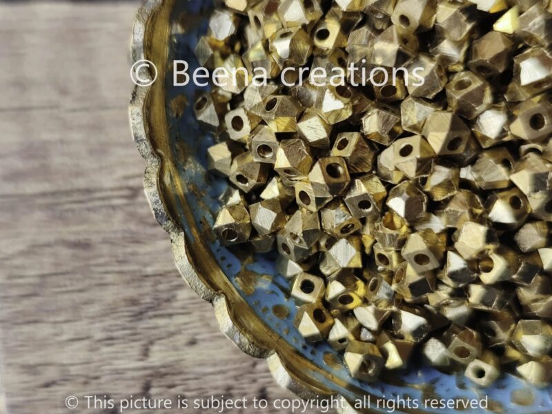 3MM Diamond cut Brass beads