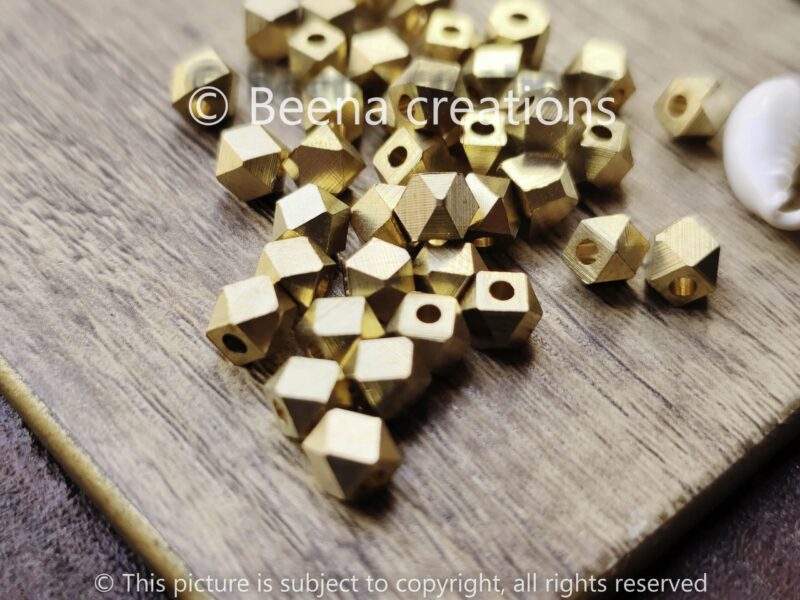 5MM Diamond cut Brass beads