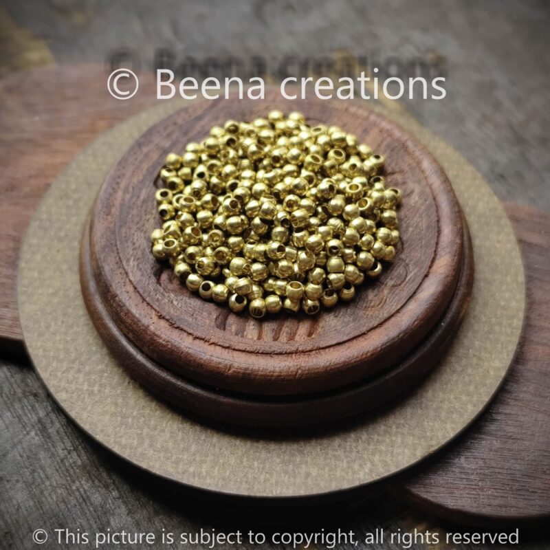 2.5MM Round Brass beads, available in Brass and Silver filled