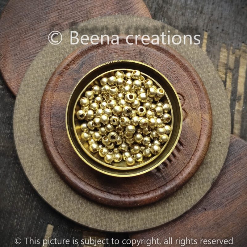 3MM Round Brass beads, available in Brass and Silver filled.