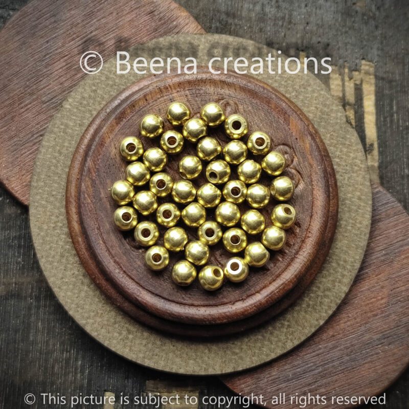 6MM Round Brass beads, available in Brass and Silver filled.