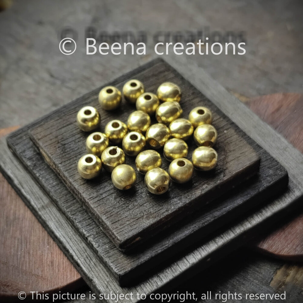 7MM Round Brass beads, available in Brass and Silver filled.