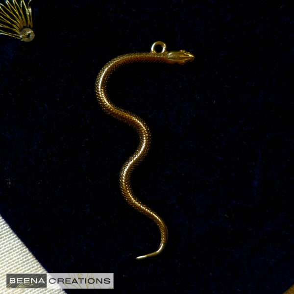 Brass snake Charm pendent, Brass Charms, 47X23mm , SK35
