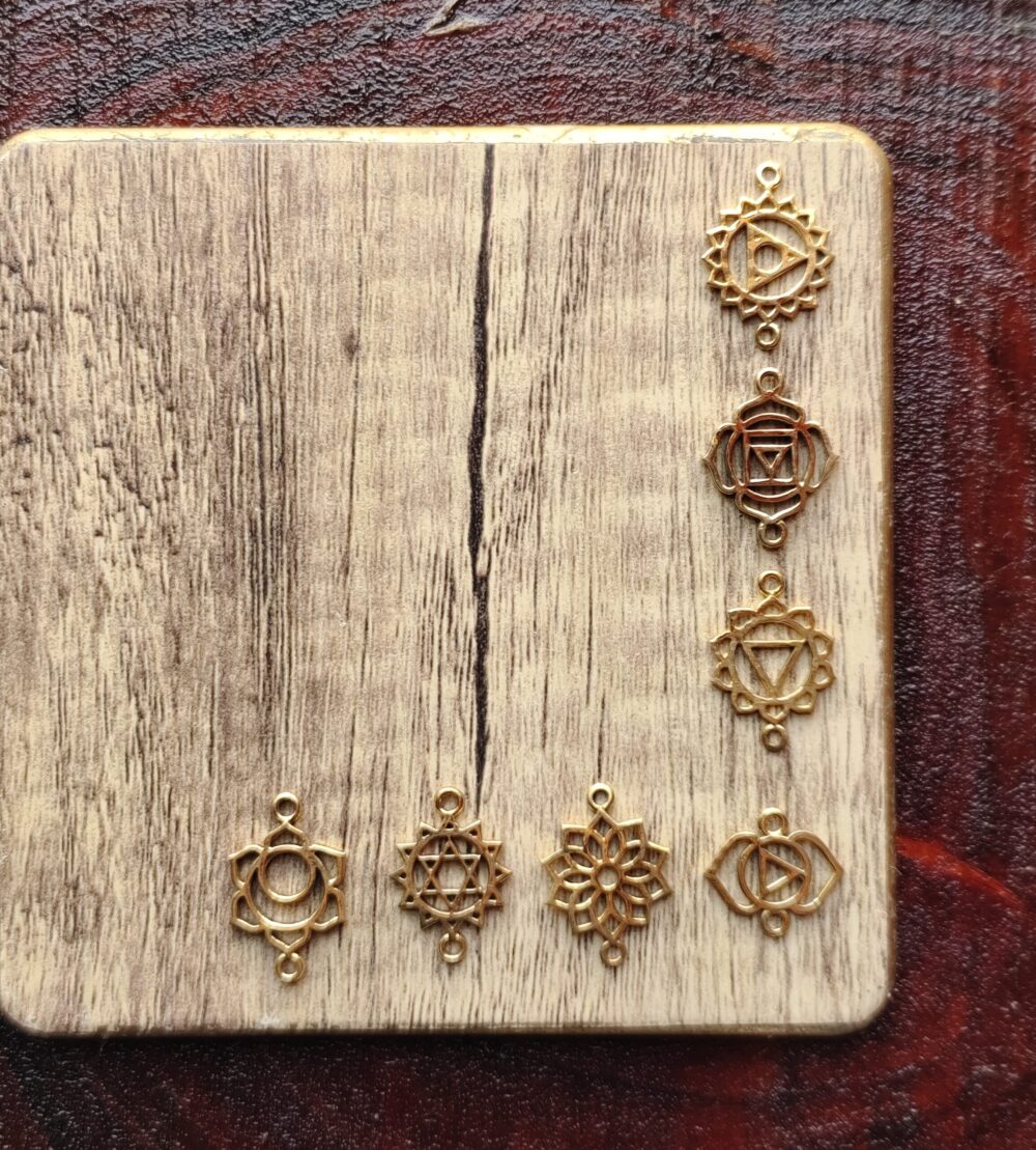 7 Chakra Charms, Chakras pendents for jewelry and macrame making