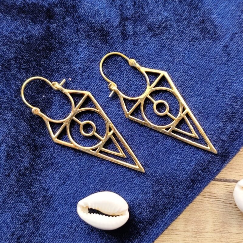 Brass Earrings, Long Earrings