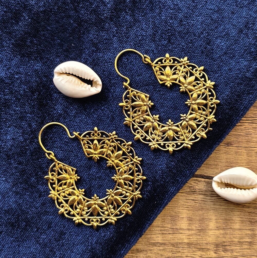 Brass Earrings, Gypsy Earrings