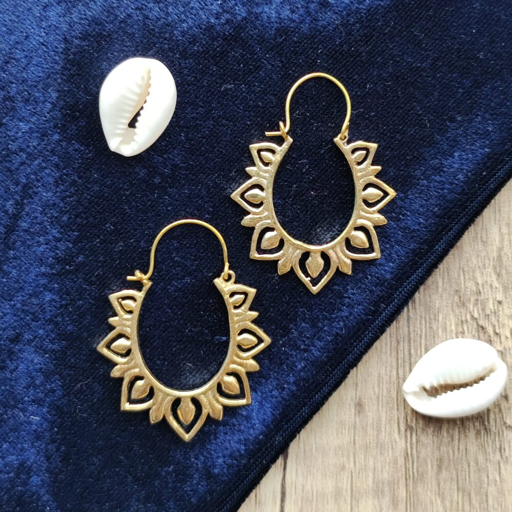 Brass Earrings, Gypsy Earrings