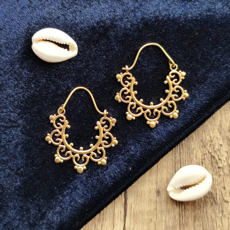 Brass Earrings, Gypsy Earrings