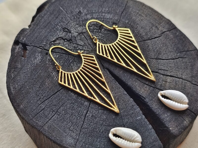 Brass Earrings, Long Earrings