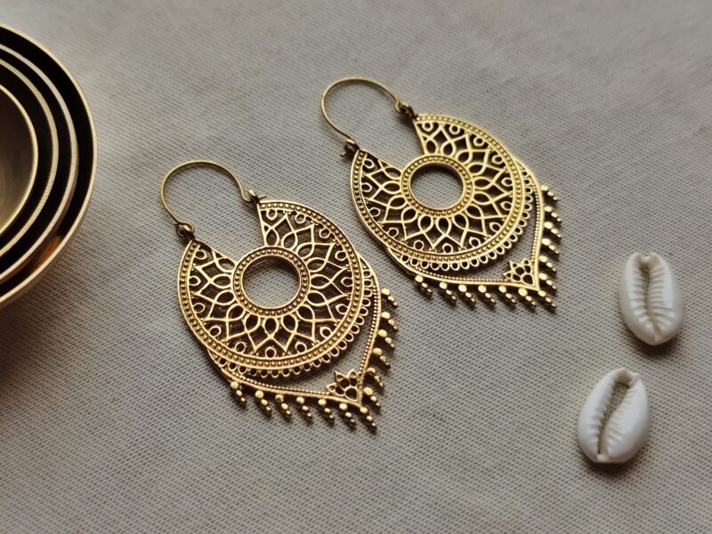 Brass Earrings, Long Earrings