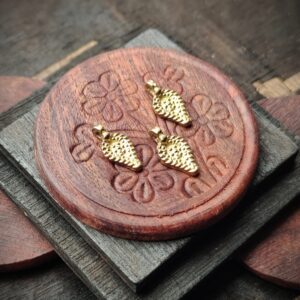 Textured Grape Leaf Brass Charms - Brass, 100 grams - 74 pieces