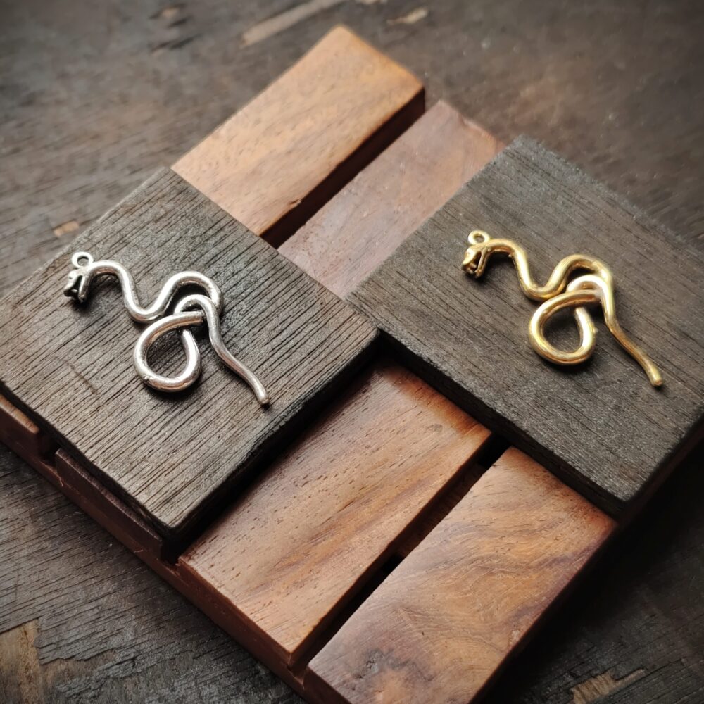 Brass snake Charm pendent, Brass Charms, 43X29MM, SK13