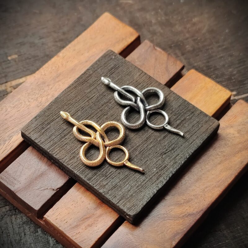 Brass snake Charm pendent, Brass Charms, 45X26mm , SK15