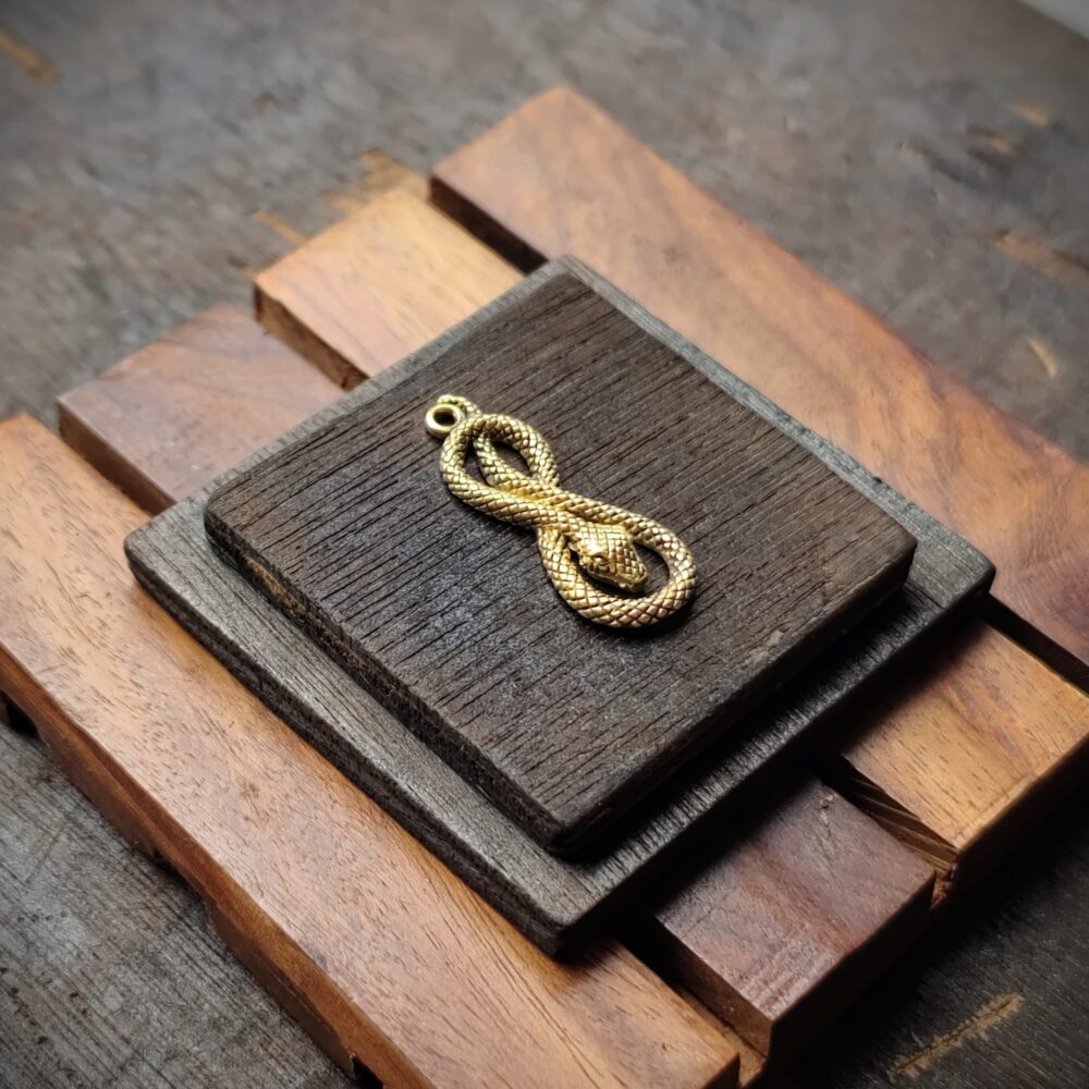 Brass snake Charm pendent, Brass Charms, 36X19mm , SK17