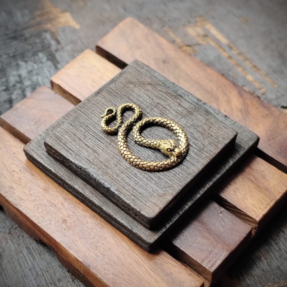 Brass snake Charm pendent, Brass Charms, 36X21mm , SK19