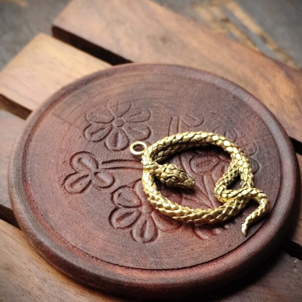 Brass snake Charm pendent, Brass Charms, 36X26mm , SK21