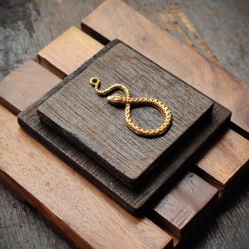 Brass snake Charm pendent, Brass Charms, 39X20mm , SK23