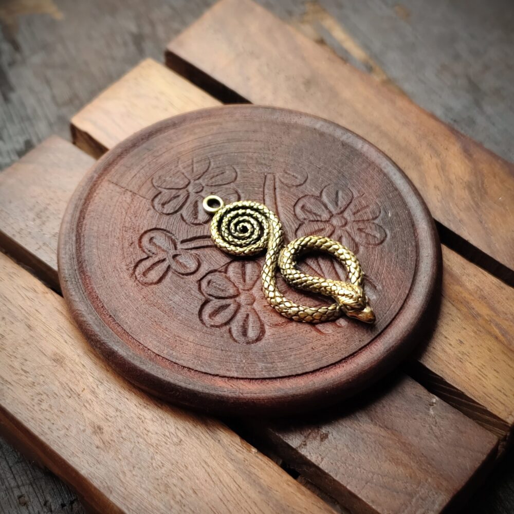 Brass snake Charm pendent, Brass Charms, 45X23mm , SK26