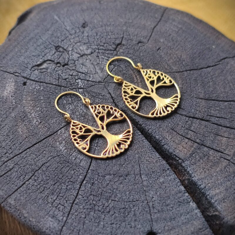Brass Earrings, Attractive Tree Earrings