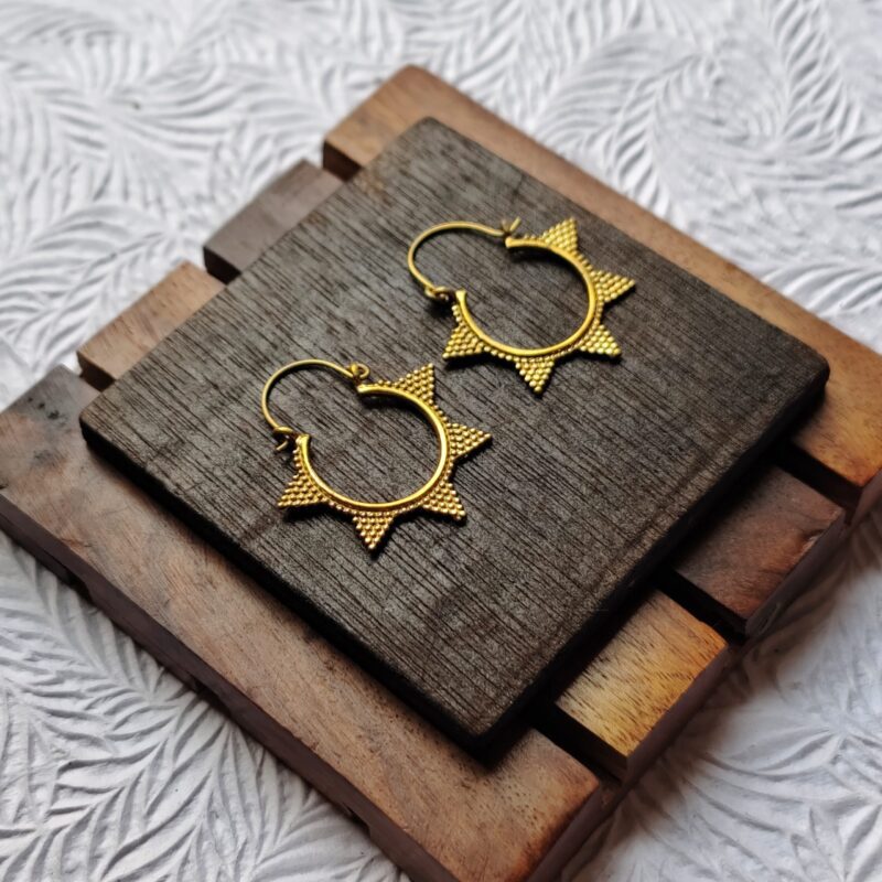 Brass Earrings, star Earring