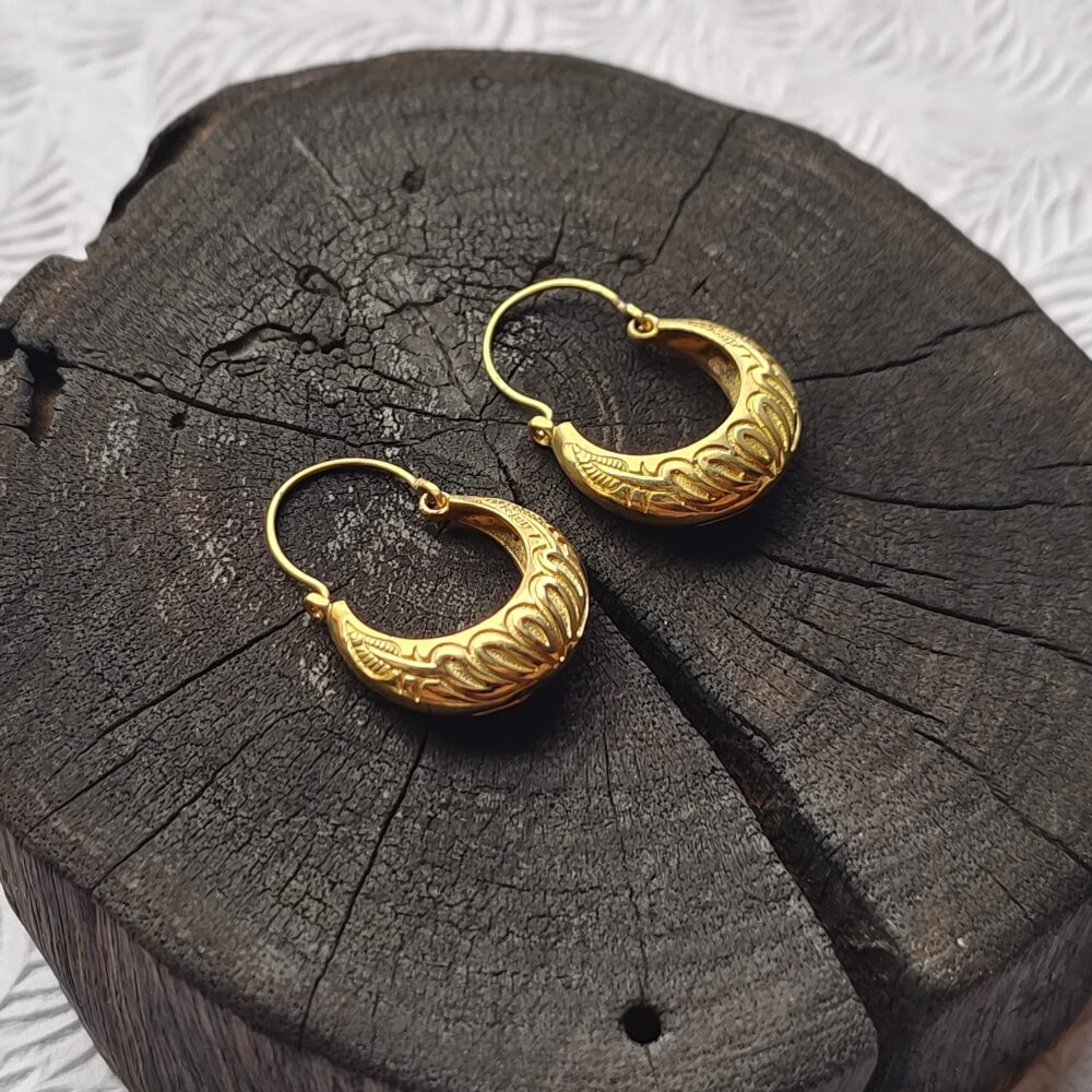 Brass Earrings, Attractive Lotus Earring