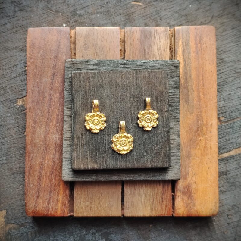 Flower Brass charms, Available in Brass and Silver filled, 17*11mm, Z28