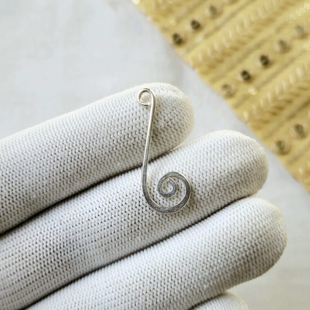 Spiral brass connector, Silver fill connector for macrame earring making - SLS1