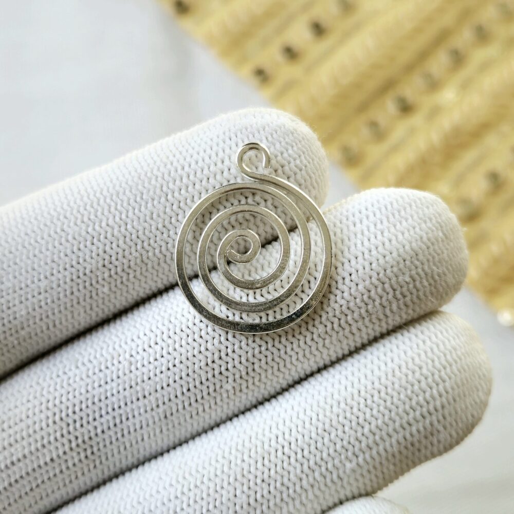Spiral brass connector, Silver fill connector for macrame earring making - SLS2