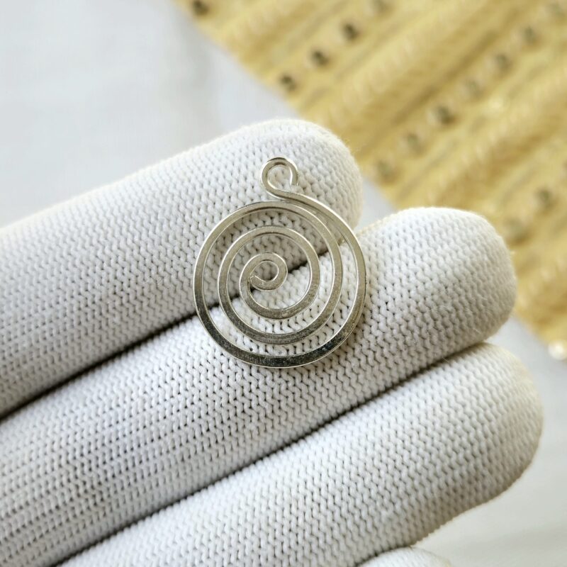 Spiral brass connector, Silver fill connector for macrame earring making - SLS2