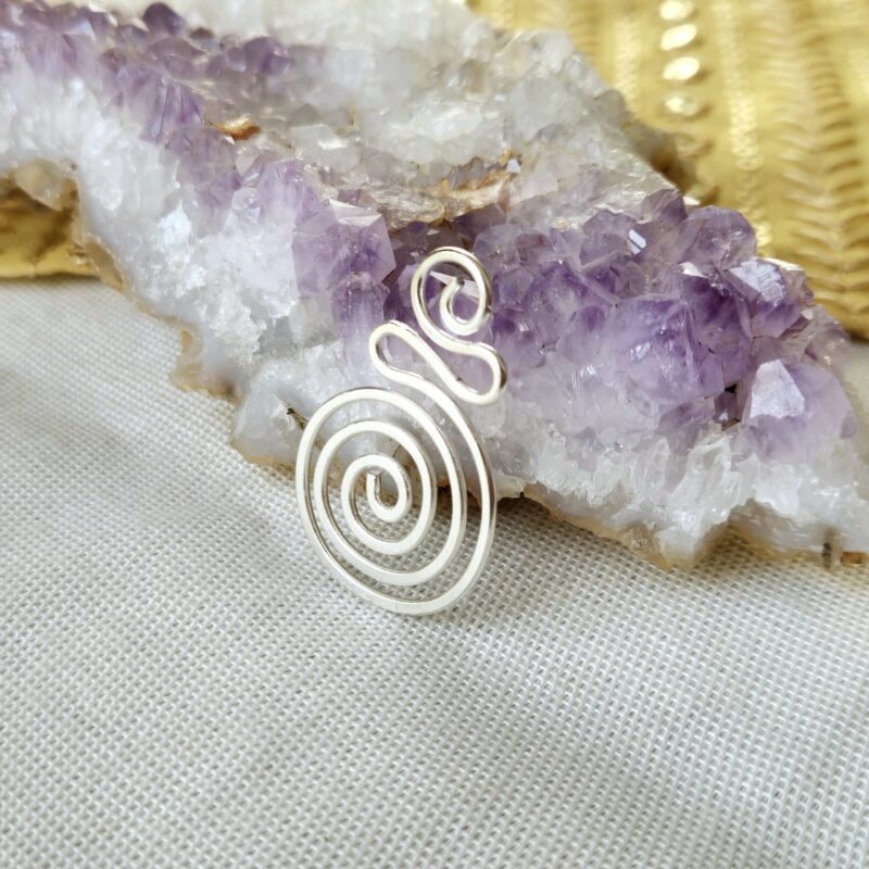 Spiral brass connector, Silver fill connector for macrame earring making - SLS3