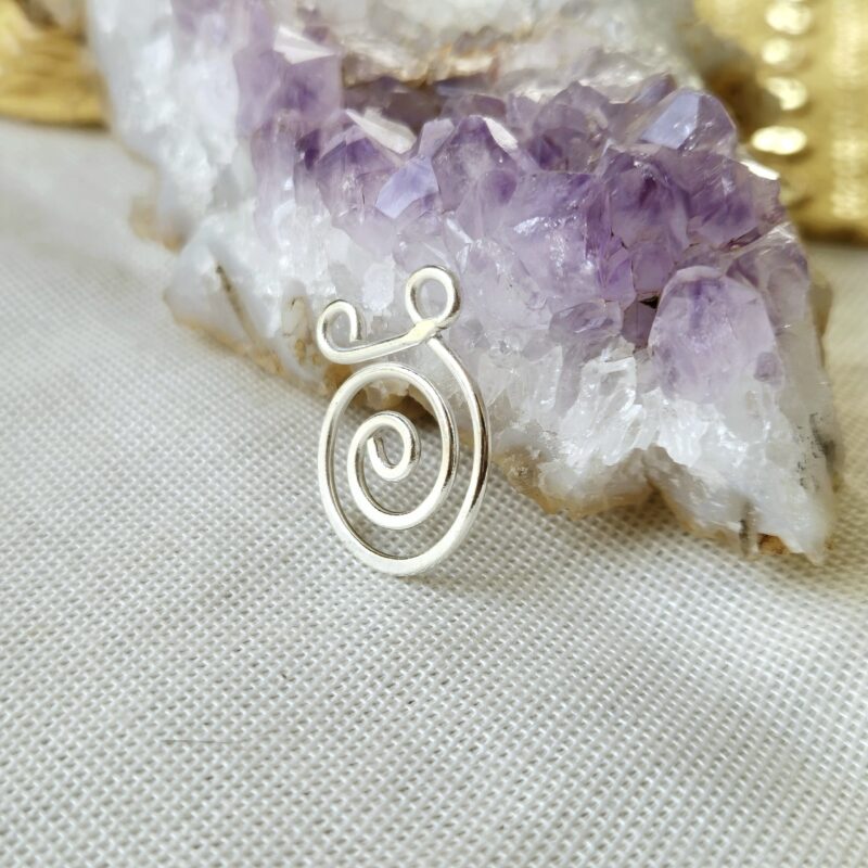 Spiral brass connector, Silver fill connector for macrame earring making - SLS4