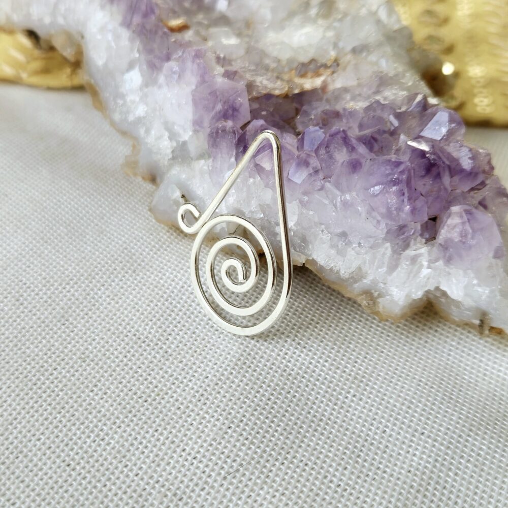 Spiral brass connector, Silver fill connector for macrame earring making - SLS5