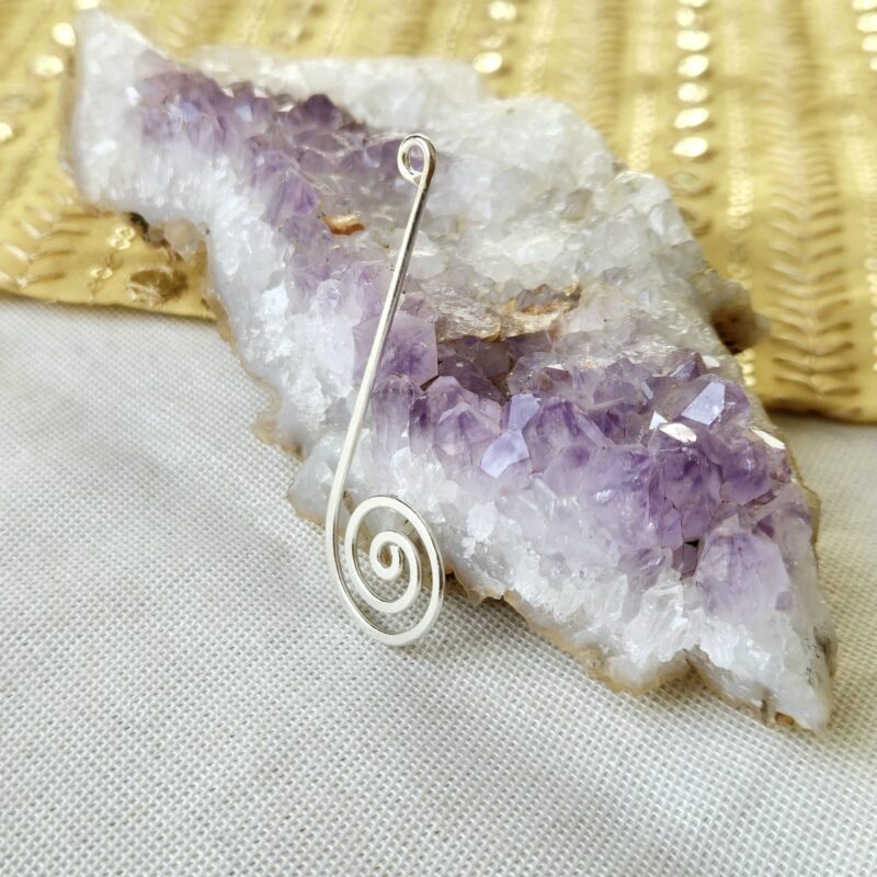 Spiral brass connector, Silver fill connector for macrame earring making - SLS6