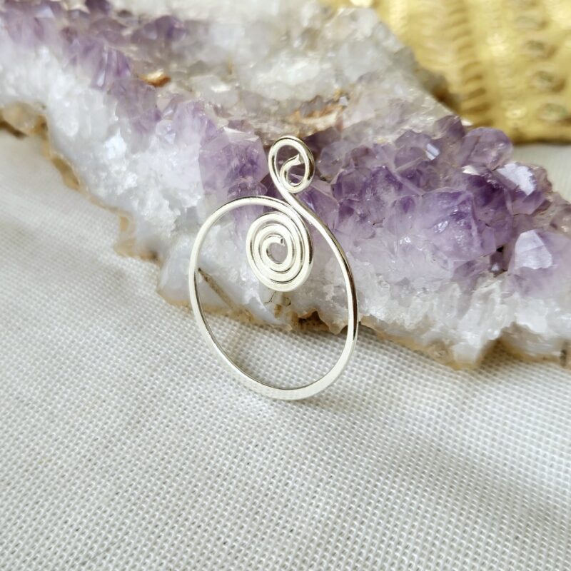 Spiral brass connector, Silver fill connector for macrame earring making - SLS7