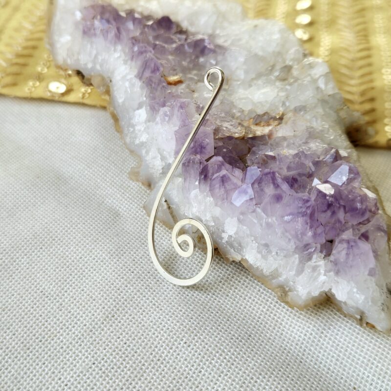 Spiral brass connector, Silver fill connector for macrame earring making - SLS8