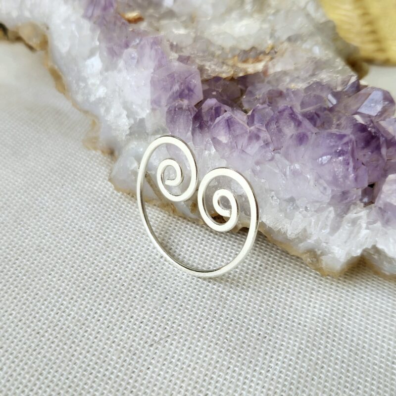 Spiral brass connector, Silver fill connector for macrame earring making - SLS9