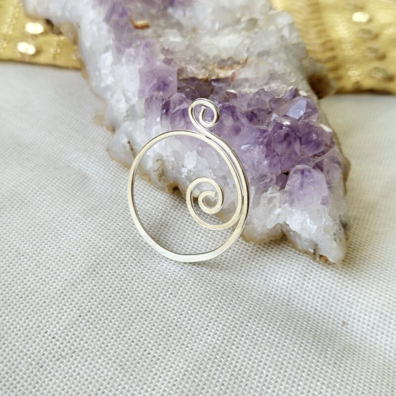 Spiral brass connector, Silver fill connector for macrame earring making - SLS11