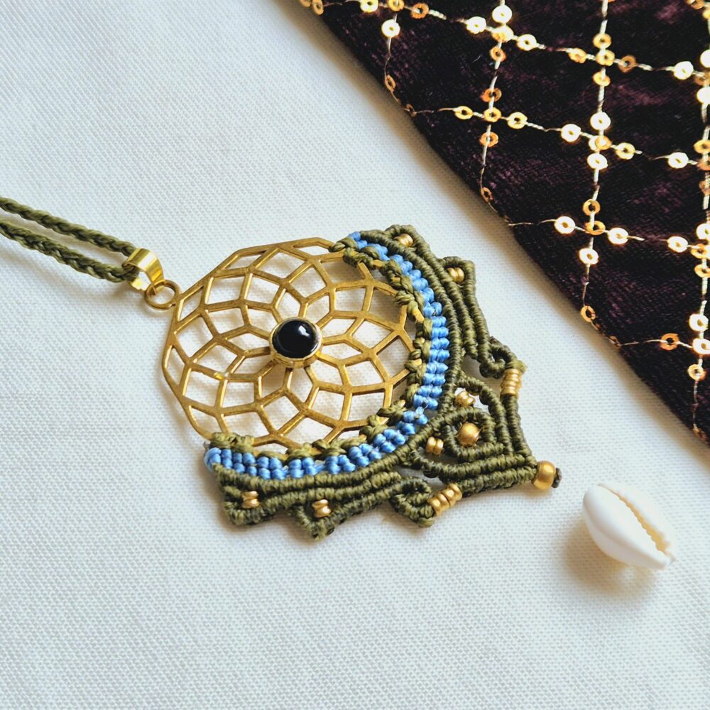 Beautiful Black Onyx Macrame Necklace, Suitable for all Occasion, Gift for Her