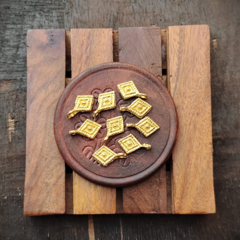 Tribal Brass charms, Available in Brass and Silver filled, 18*11mm, Z78