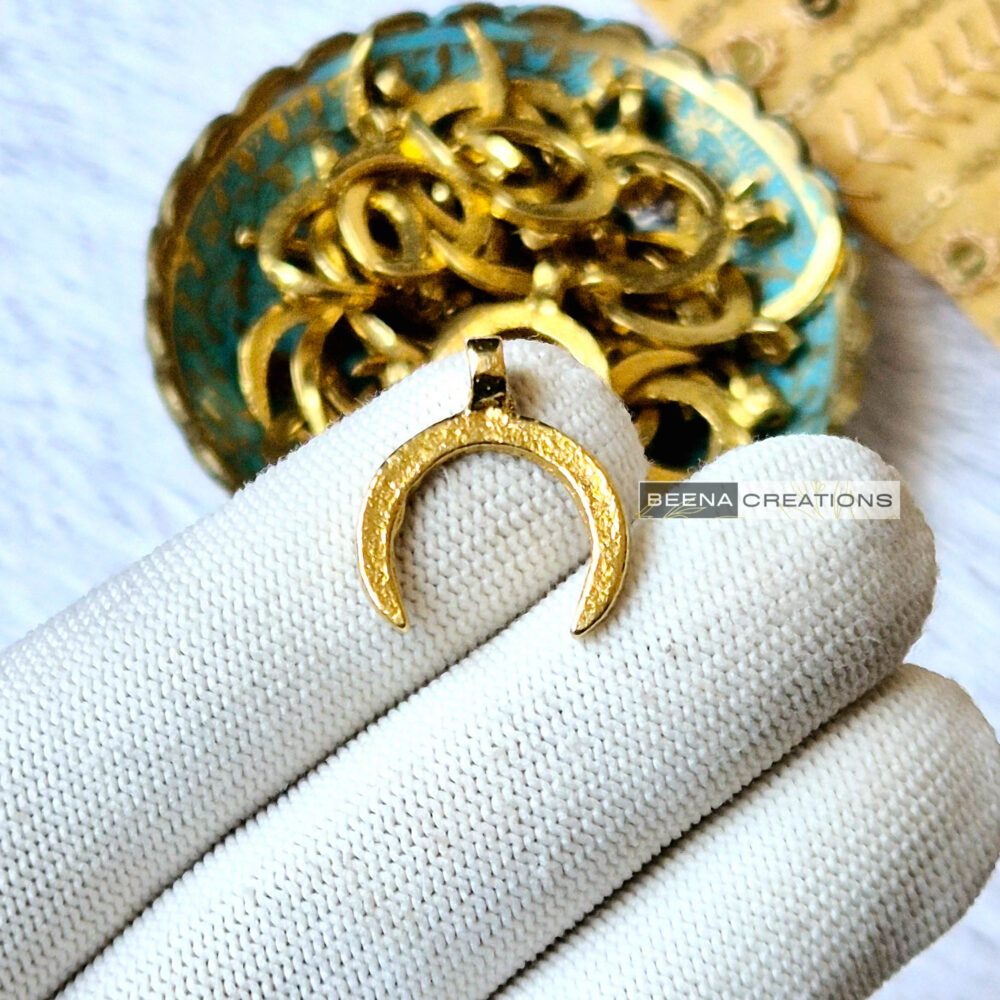 Moon Brass charms, Available in Brass and Silver filled, 23x19mm Z99a