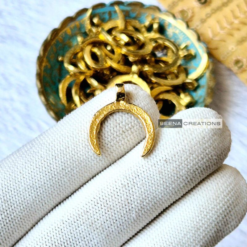 Moon Brass charms, Available in Brass and Silver filled, 23x19mm Z99a