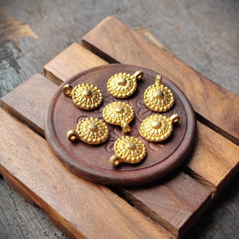 Tribal Brass charms, Available in Brass and Silver filled, 19*15mm, Z104