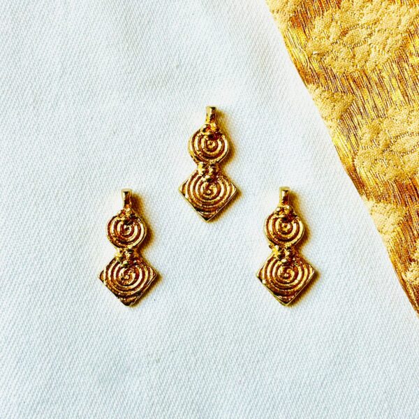 Diamond Drop Brass Charms
