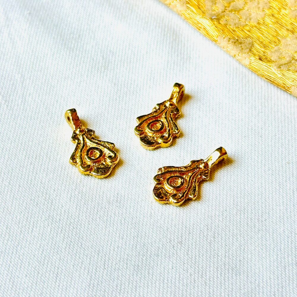 Engraved Brass Medallion Charms