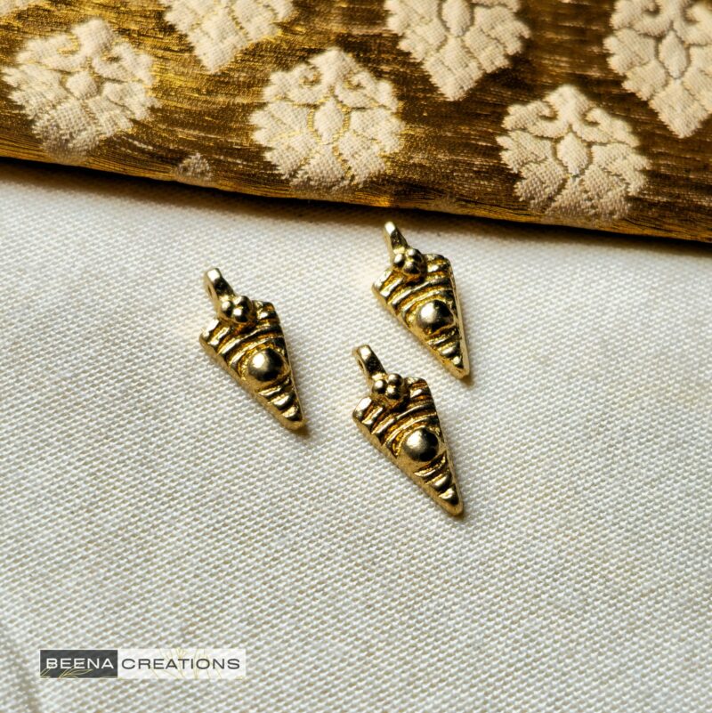 Brass Triangle Charms – Tribal Ethnic Pendants for Jewelry, Rakhi & Macrame Making