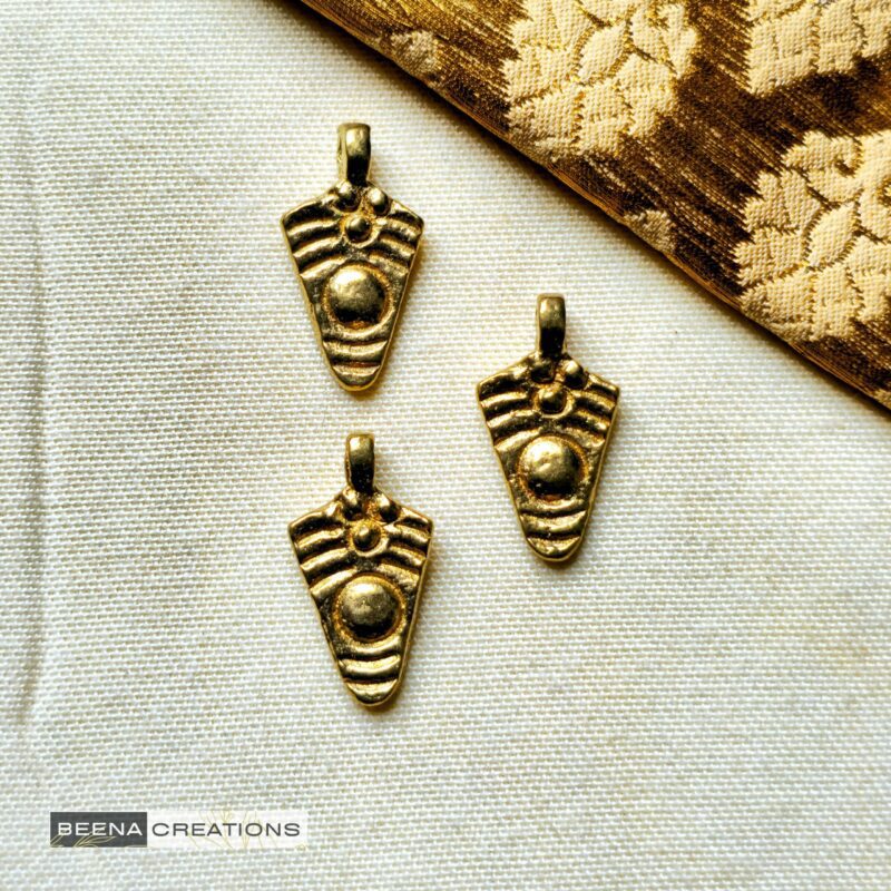 Geometric Tribal Brass Charms For Macrame And Jewelry Making
