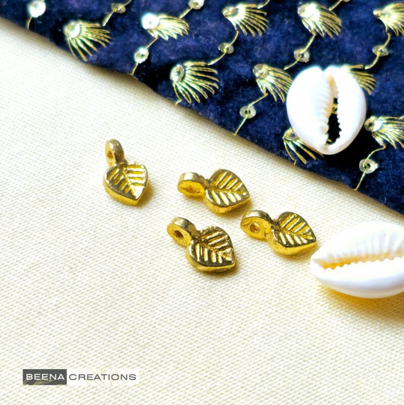 Heart Leaf Brass Charms For Macrame And Jewelry Making