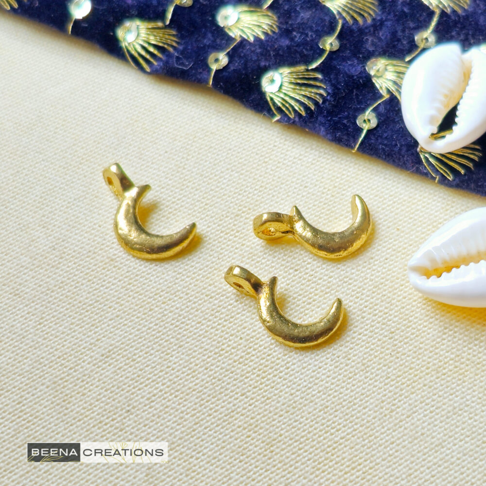 Crescent Moon Brass Charms